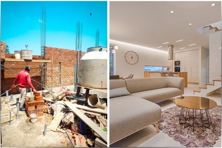 Antes e depois — construção e resultado final